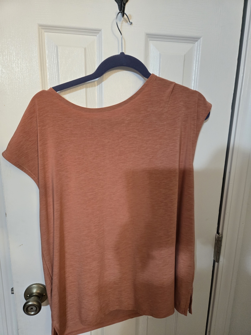 Anne Klein Short-Sleeve Top in Rust
